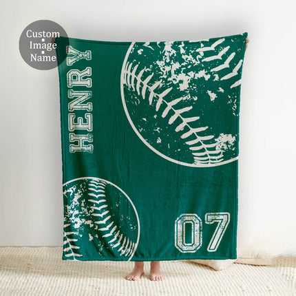 Personalized Sports Team blanket with Name, Custom blanket gift, Birthday Christmas Gift