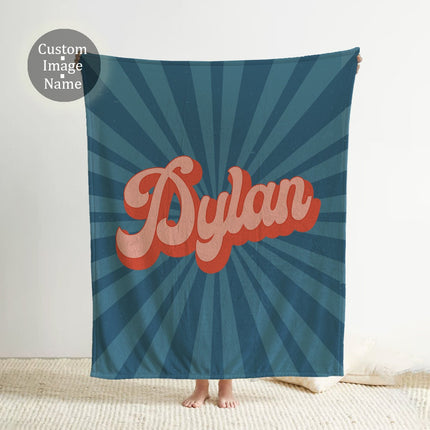 Personalized Groovy Font Blanket: Custom Name Gift
