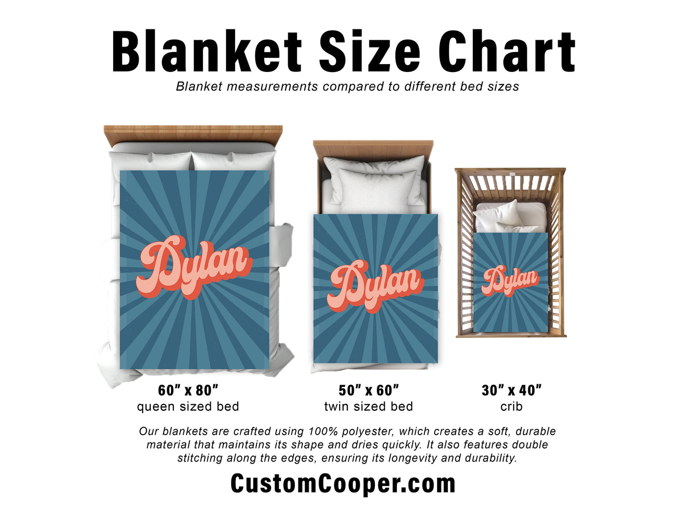 Personalized Groovy Font Blanket Custom Name Vintage Rustic Throw Gift Birthday Anniversary Cozy Keepsake