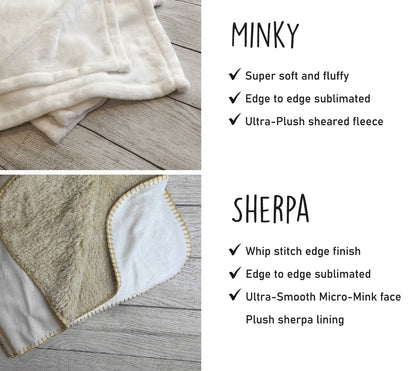 Personalized Construction Toy Blanket: Plush Minky or Sherpa, Kids Birthday Gift