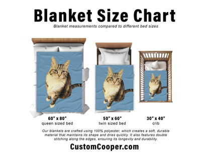 Custom Pet Blanket Using Pet Photo + Name Custom Dog Blanket Personalized Dog Blankets Cat Picture Blanket Pet Photo Blanket Dog Dad Gift