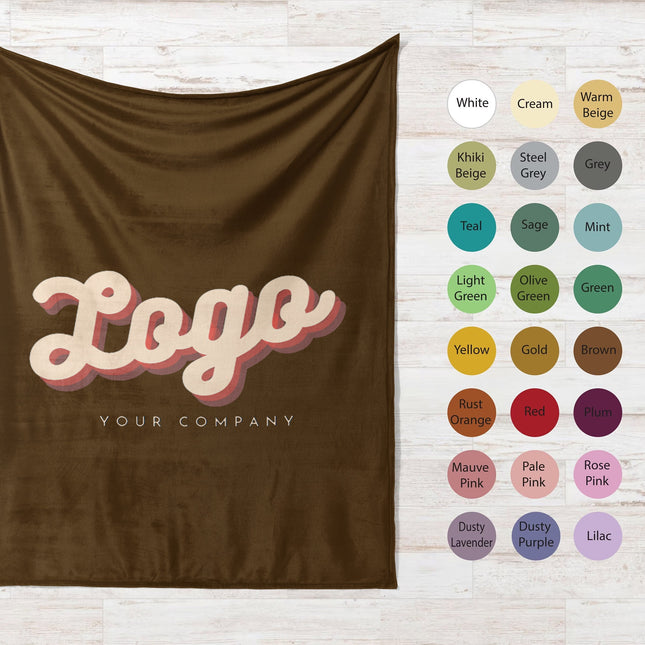 Retro Flower Name Personalized Minky Blanket: Groovy Autumn Decor