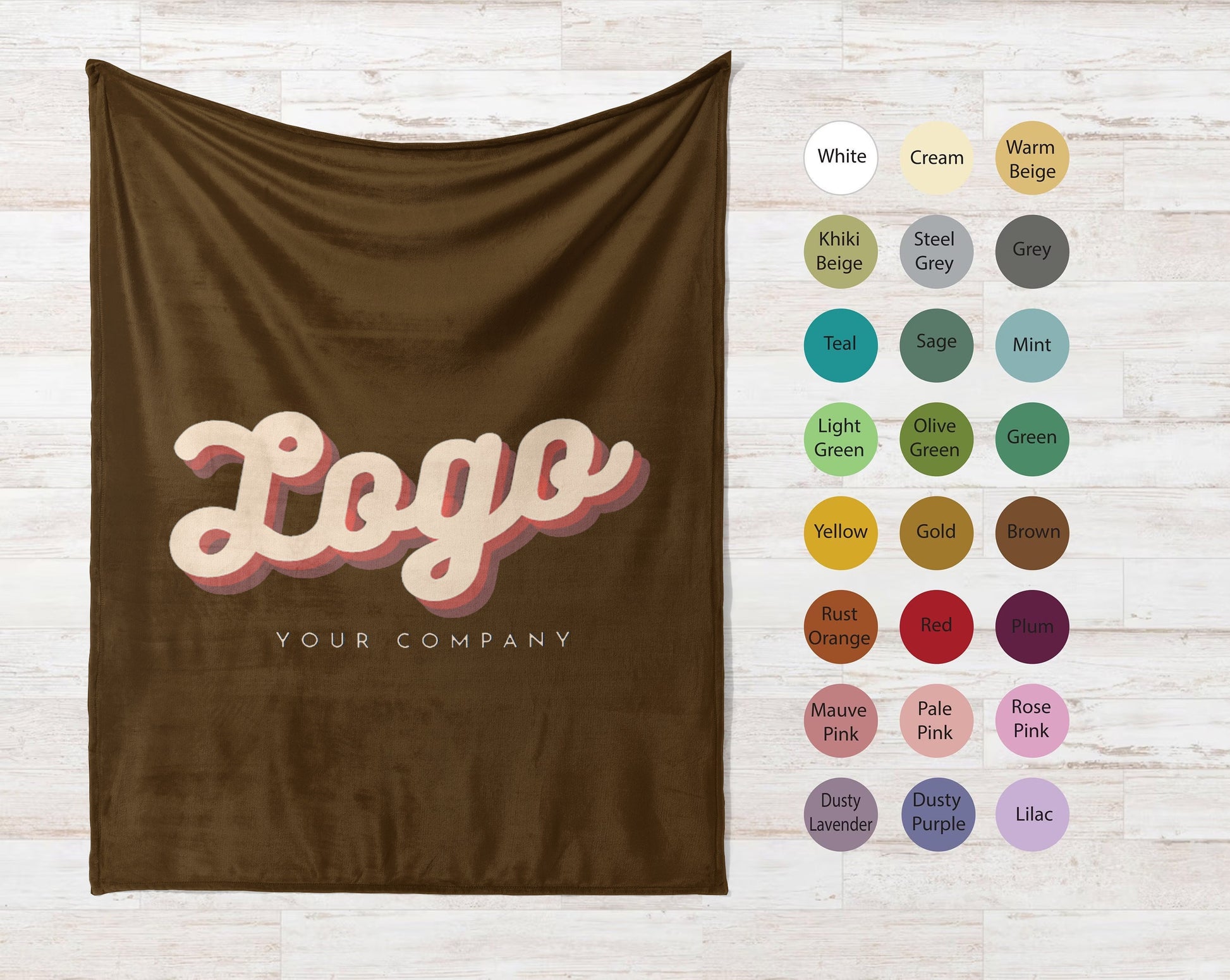 Retro Flower Name Personalized Minky Blanket: Groovy Autumn Decor