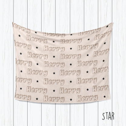 Personalized Kids Blanket: Plush Minky or Sherpa, Lightning Bolt Design