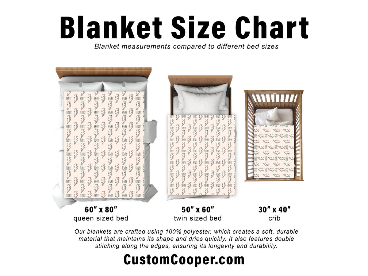 Personalized Construction Toy Blanket: Plush Minky or Sherpa