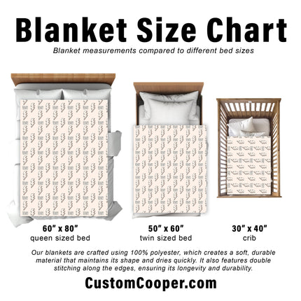 Personalized Happy Face Blanket: Minky or Sherpa Custom Blanket