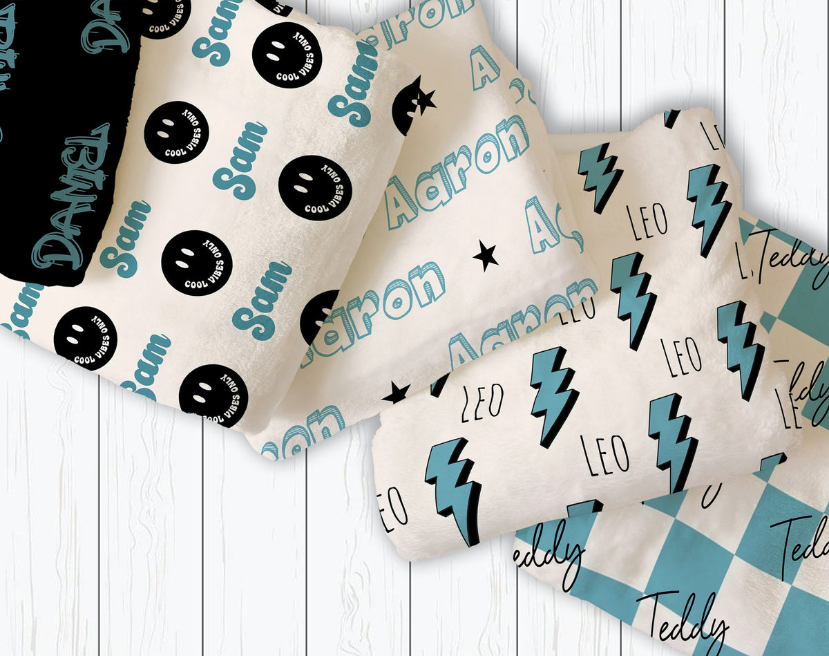 Personalized Kids Blanket: Plush Minky or Sherpa Fleece, Custom Name