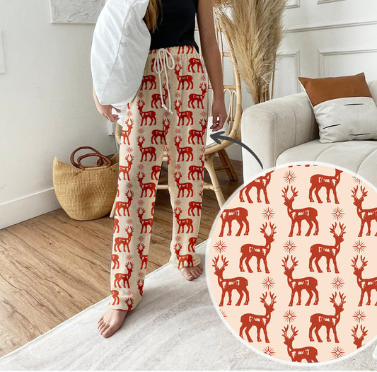 Personalized Holiday Design Pajama Pants, Custom Name pajamas