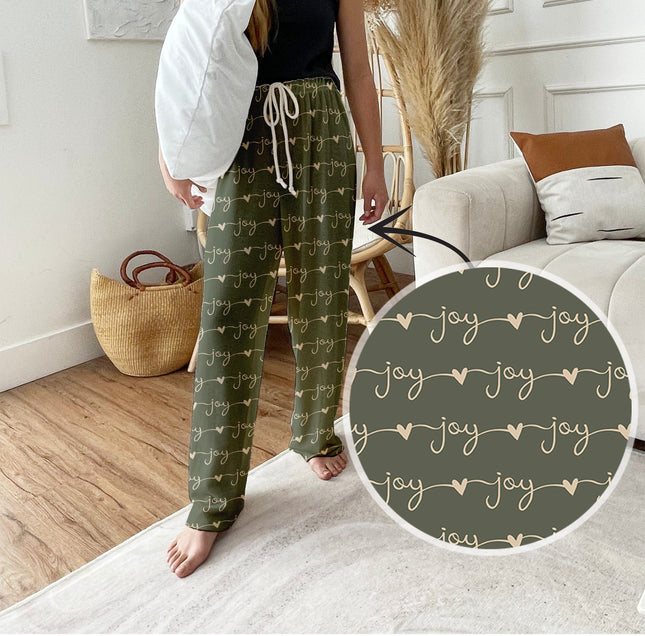 I LOVE YOU Pajama, Red and Green  Pajama pants winter Pajama Pants