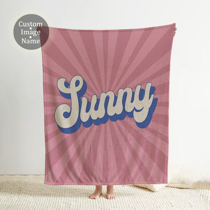 Personalized Groovy Font Blanket Custom Name Vintage Rustic Throw Gift Birthday Anniversary Cozy Keepsake