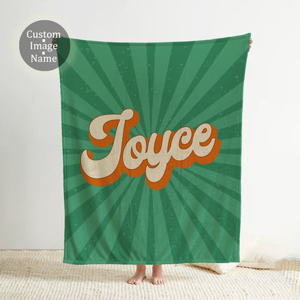 Personalized Groovy Font Blanket: Custom Name Minky or Sherpa
