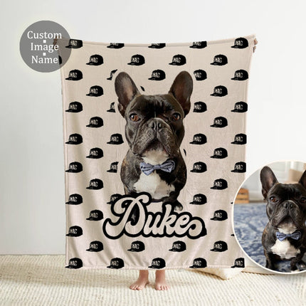 Custom Pet with Cap Design Blanket Using Pet Photo - CustomCooper