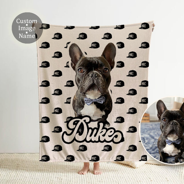 Custom Pet Photo Blanket: Personalized Dog/Cat Blanket with Name