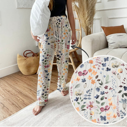 Floral Watercolor Pajama Pants: Custom Pet Photo, Dog Mom Gift