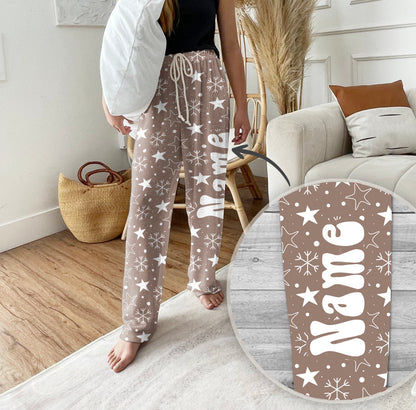 Personalized Christmas Tree Pajama Pants, Custom Holiday