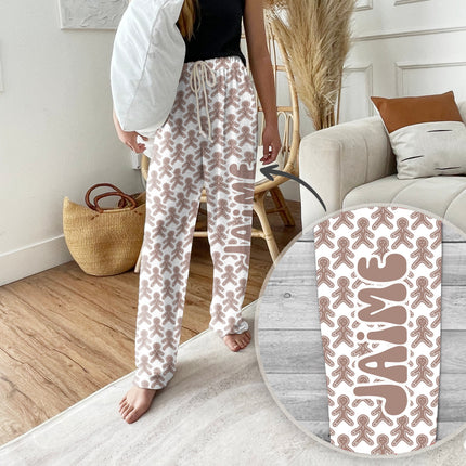 Personalized Christmas Tree Pajama Pants, Custom Holiday Loungewear