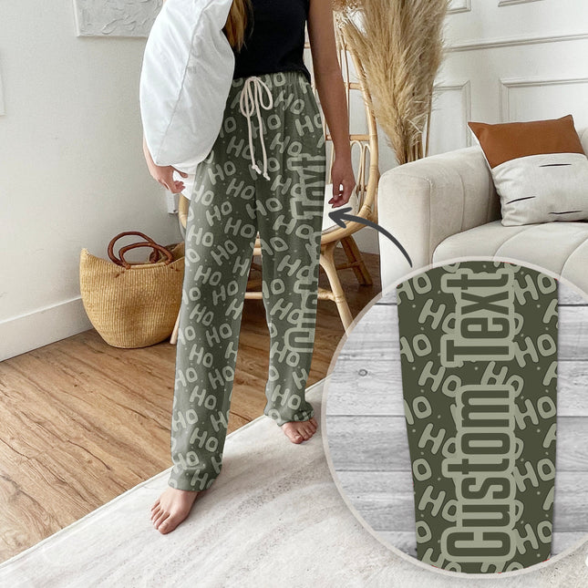 Personalized Christmas Pajama Pants, Groovy Custom Name Loungewear