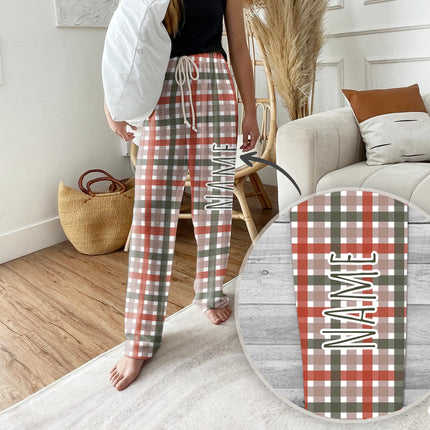 Personalized Plaid Pajama Pants: Groovy Christmas Family Pajamas