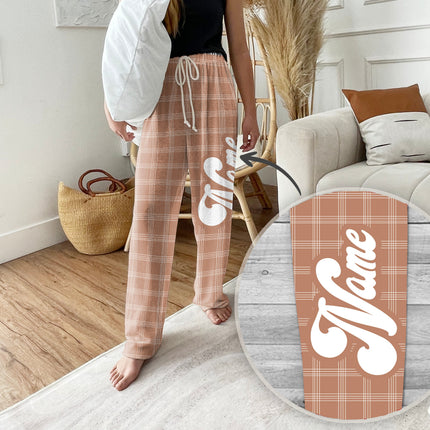 Personalized Plaid Pajama Pants: Groovy Christmas Family Pajamas