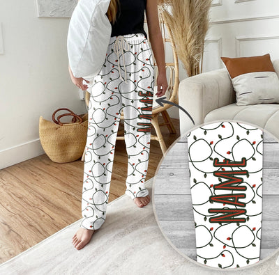 Personalized Christmas Tree Pajama Pants, Custom Name pajamas - CustomCooper