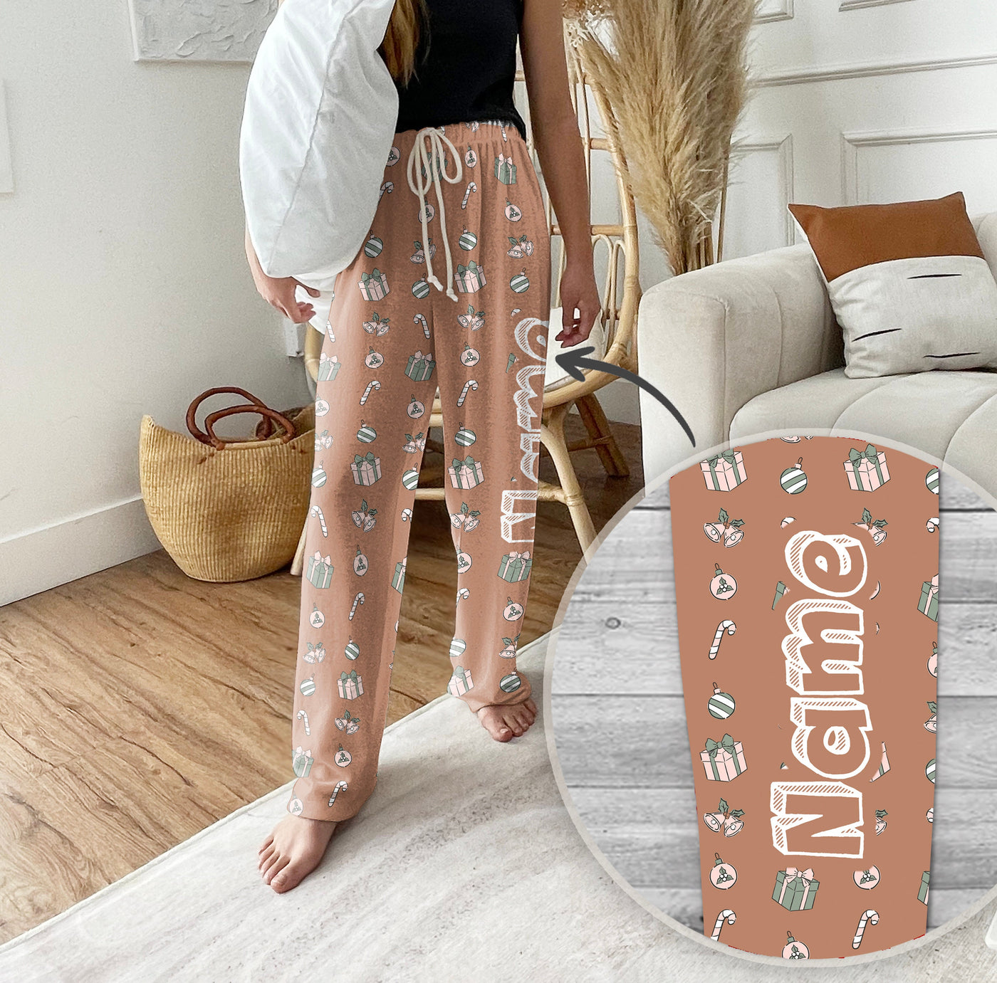 Personalized Pajama Pants, vintage christmas, Groovy style - CustomCooper