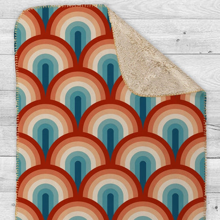 Retro Rainbow Blanket: Minky or Sherpa Fleece Blanket