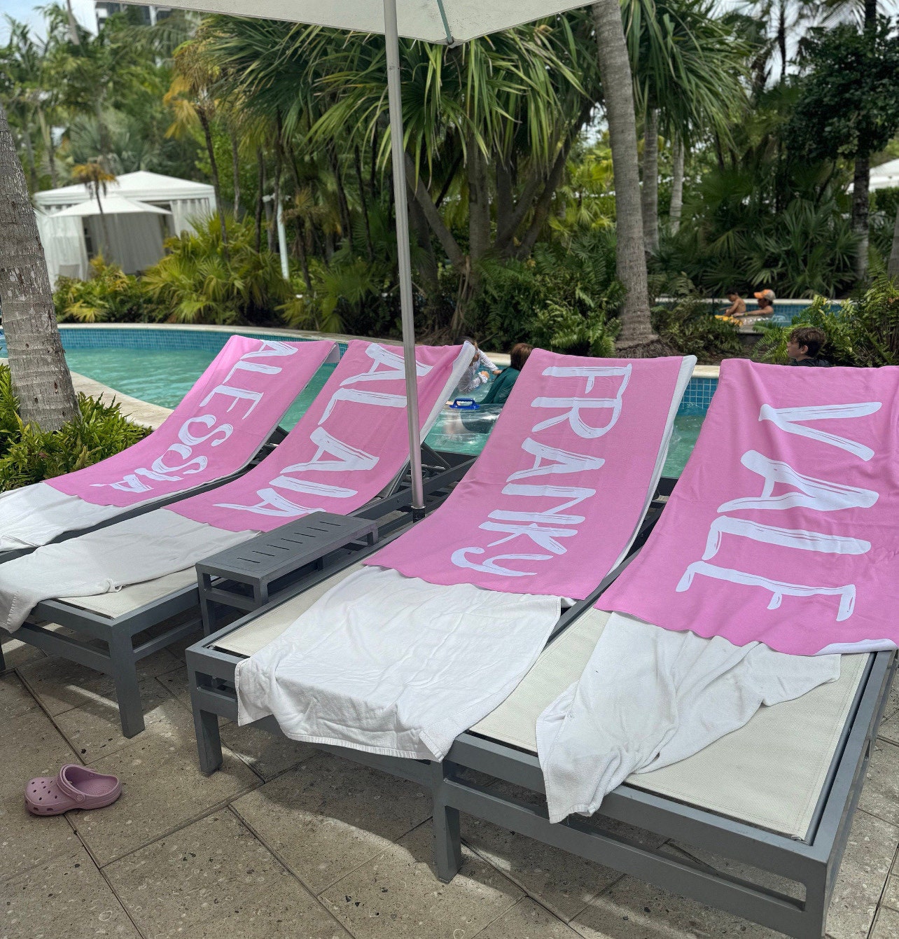 Bold Font Style Personalized Beach Towel Personalized Name Bath Towel Custom Pool Towel Beach Towel With Name Outside Birthday Vacation Gift