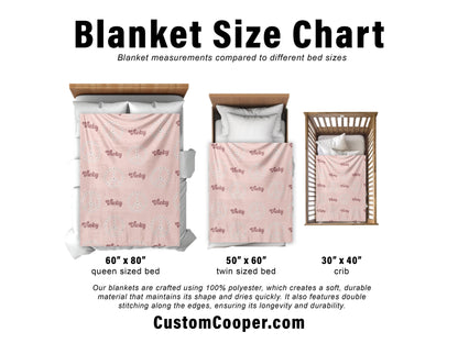 MaMa Girl Design Personalize blanket, Minky or Sherpa custom blanket, Baby blanket, Kids Blanket, birthday gift idea