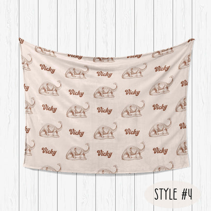 Personalized Dinosaur Blanket: Plush Minky or Sherpa, Kids Design