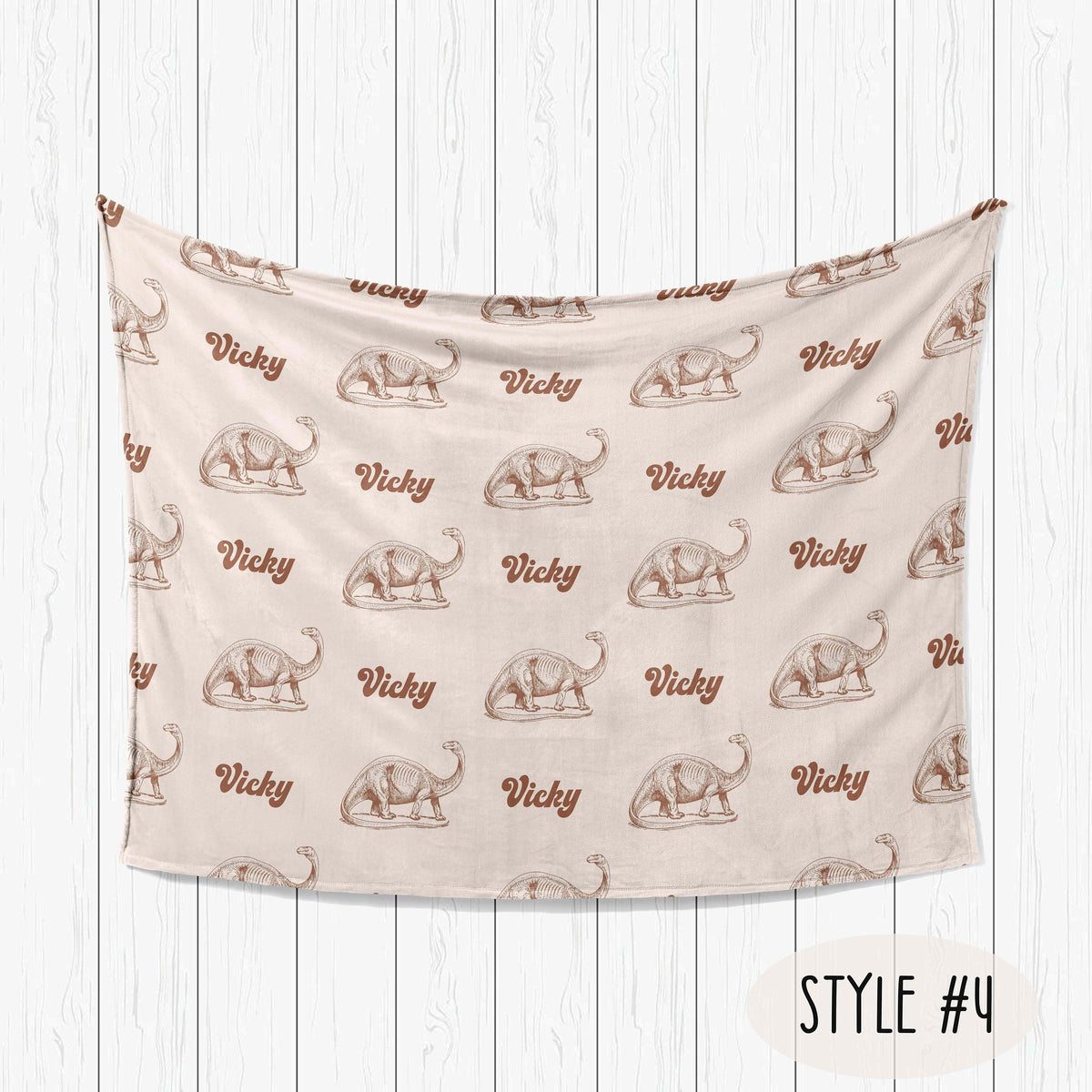 Personalized Dinosaur Blanket: Plush Minky or Sherpa, Kids Design