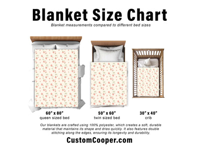 Sweet Strawberry Kids Design Personalize blanket, Minky or Sherpa custom blanket, Baby blanket, Kids Blanket, birthday gift idea