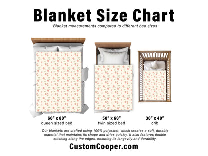 Personalized Strawberry Kids Blanket: Plush Minky or Sherpa