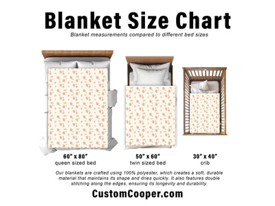 Sweet Strawberry Kids Design Personalize blanket, Minky or Sherpa custom blanket, Baby blanket, Kids Blanket, birthday gift idea
