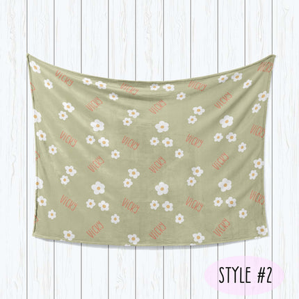 Personalized Strawberry Kids Blanket: Minky or Sherpa Baby Blanket