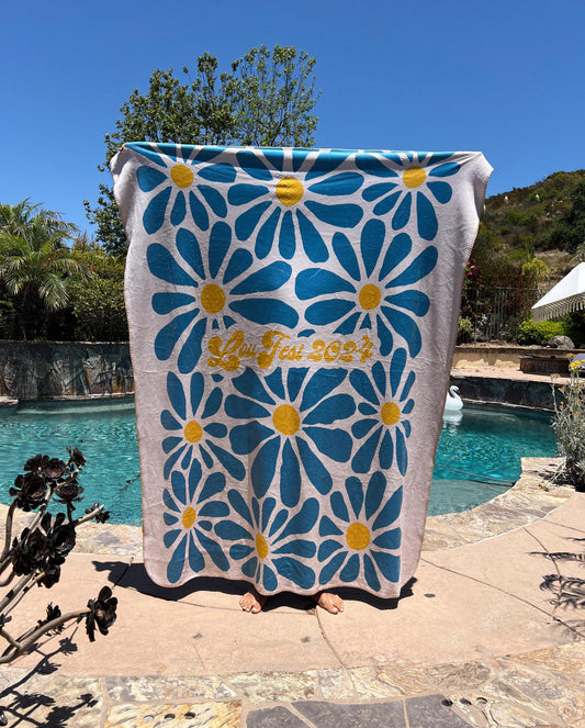 Personalized Flower Blanket: Rustic Vintage Style, Custom Name Gift