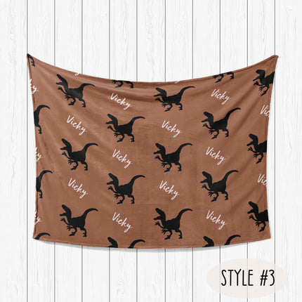 Personalized Dinosaur Blanket: Plush Minky or Sherpa, Kids Design