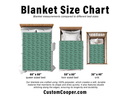 Personalized Dinosaur Blanket: Plush Minky or Sherpa, Kids Design