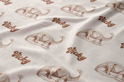 Personalized Dinosaur Blanket: Plush Minky or Sherpa, Kids Design