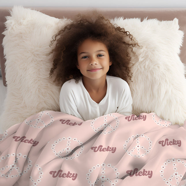 Personalized Kids Minky Blanket: Custom Name Fleece or Sherpa