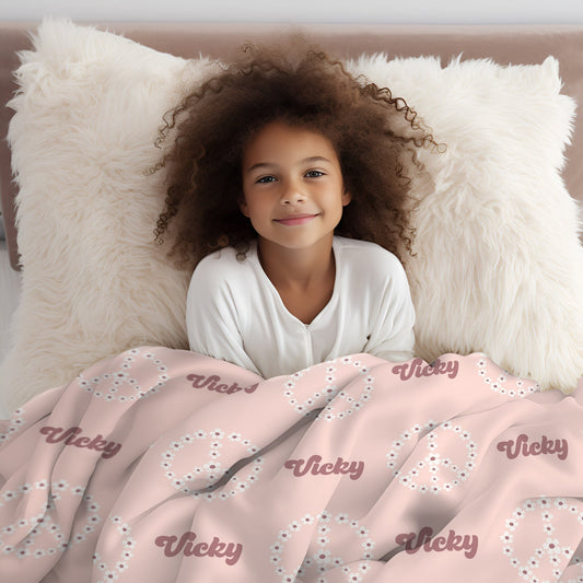 Personalized Kids Minky Blanket: Custom Name Fleece or Sherpa