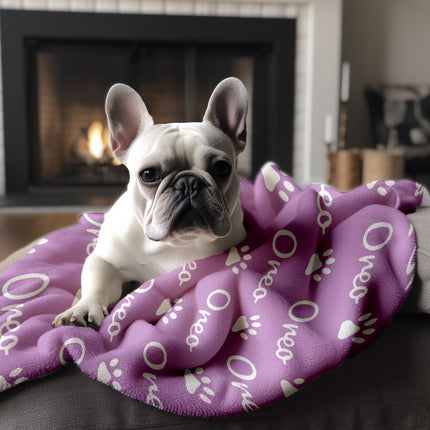 Personalized Dog Blanket, Plush Minky Fleece, Custom Name Gift