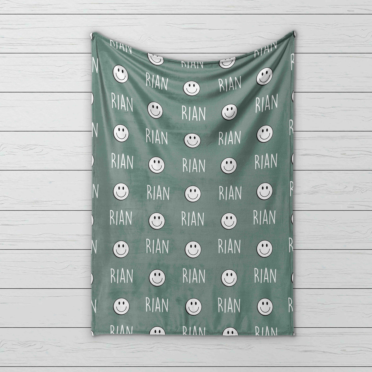 Retro Smile Face Personalized Blanket: Minky or Sherpa, Custom Kids Blanket