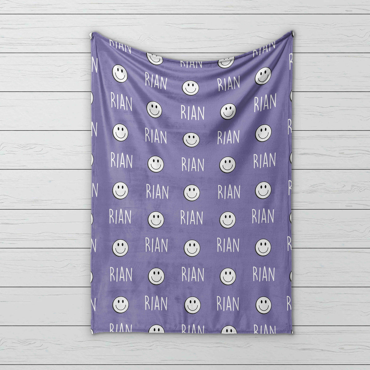 Personalized Happy Face Minky Blanket: Custom Baby or Kids Gift