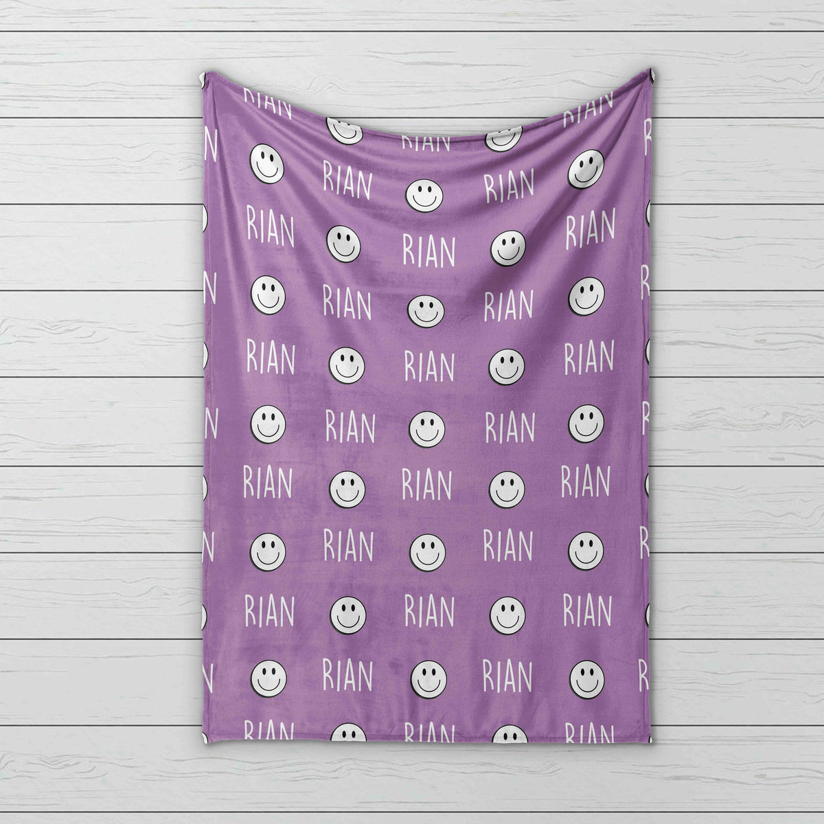Personalized Happy Face Minky Blanket: Custom Baby or Kids Gift