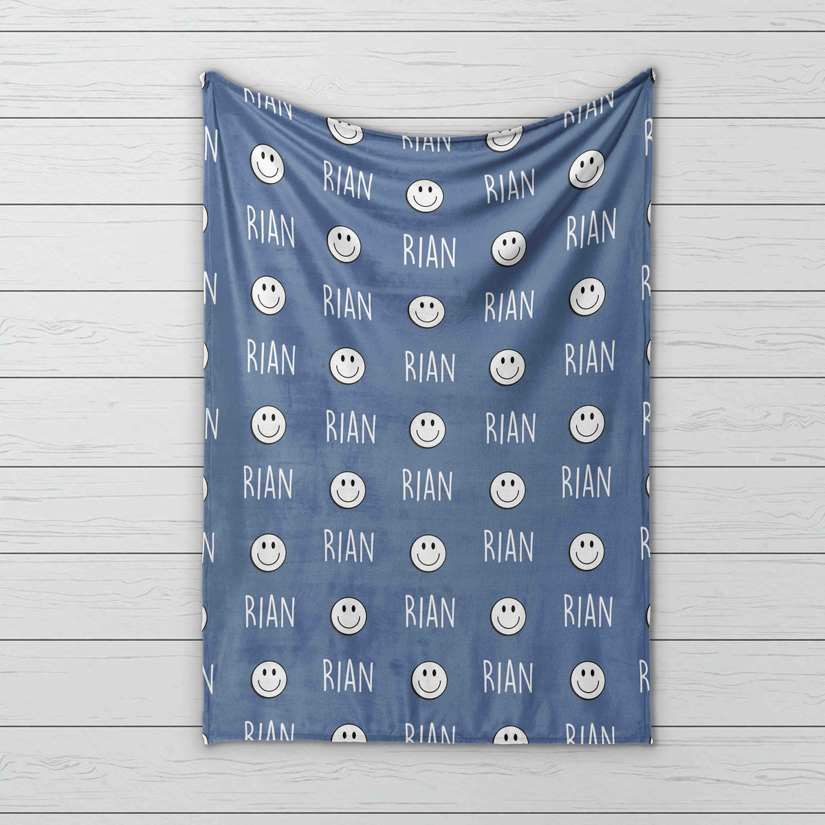Personalized Happy Face Minky Blanket: Custom Baby or Kids Gift