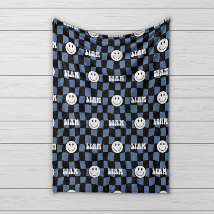 Personalized Happy Face Blanket: Minky or Sherpa Custom Blanket