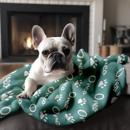 Personalized Dog Blanket, Plush Minky Fleece, Custom Name Gift