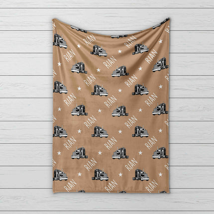 Personalized Truck Blanket: Plush Minky or Sherpa Fleece