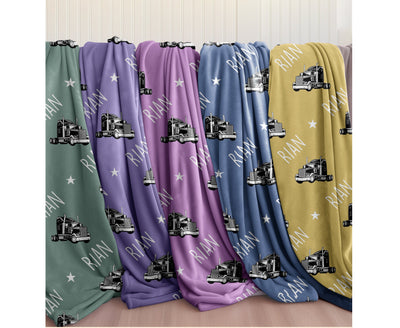 Vintage Truck Design Personalize blanket - CustomCooper