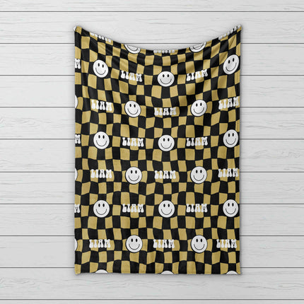 Personalized Happy Face Blanket: Minky or Sherpa Custom Blanket